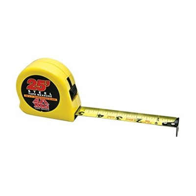 25 FOOT MEASURING TAPE YELLOW 1" Clearnc