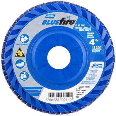 5X7/8 36G TY27 BLUE FIRE FLAP DISC TRIM