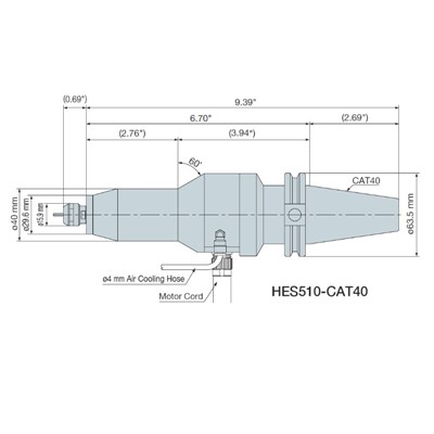 HES510 CAT 40 SPINDLE 7893