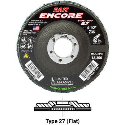 4-1/2X7/8 40G TY27 ENCORE FLAPDISC 10/BX